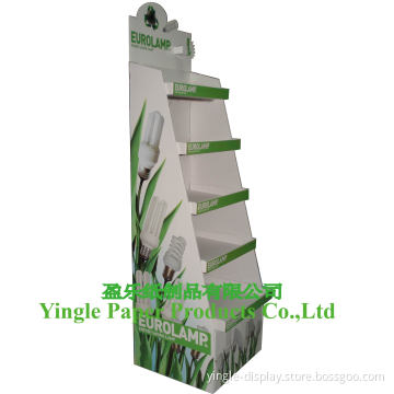 SGS Approved Floor Display, Display Shelves, Cardboard Display, for Energy Saving Lamps (FD-139YL)